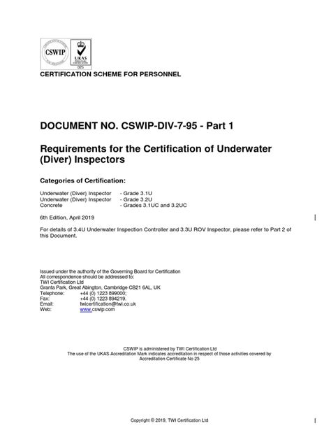 DOCUMENT No. CSWIP.
